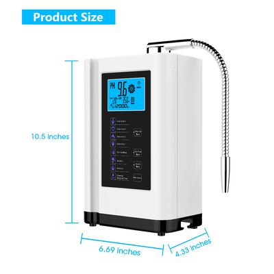 Alkaline Water Ionizer with pH Range 3.5-10.5 ORP +600- -500mv and Capacitive Touch Control