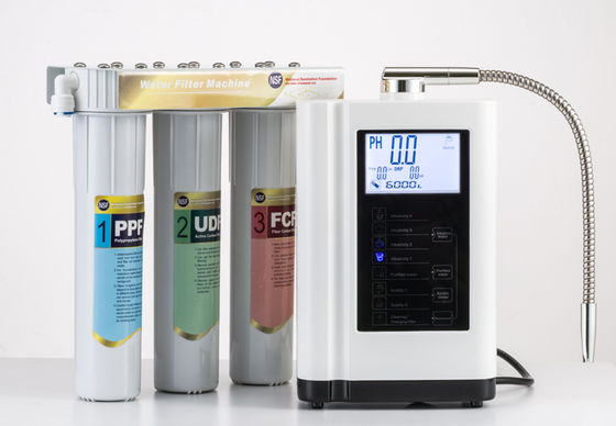 Home Water Ionizer Alkaline Water Machine with pH 4.0~10.0 Range 110-220V Voltage and 8-12 Months Pre-Filter Life